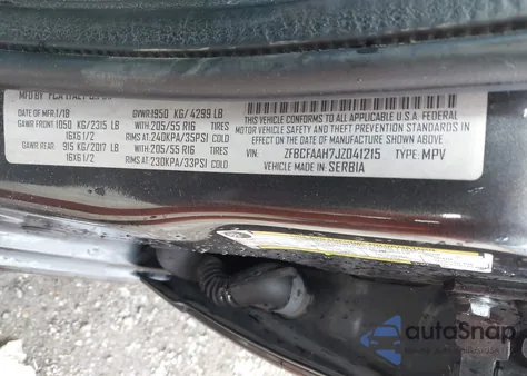 2018 Fiat 500L Pop из США, поврежденный, VIN ZFBCFAAH7JZ041215